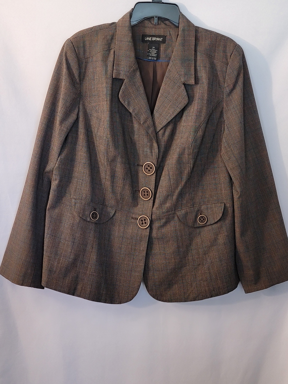Lane Bryant Brown Plaid Blazer and Pants Set Size 20 - Picture 3 of 16